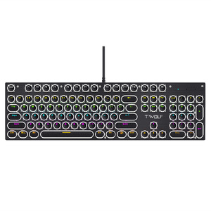 Tastiera meccanica senza fili stile dattilografo illuminazione può cablato Usb macchina da scrivere da ufficio tastiera del Computer - Product Image 6