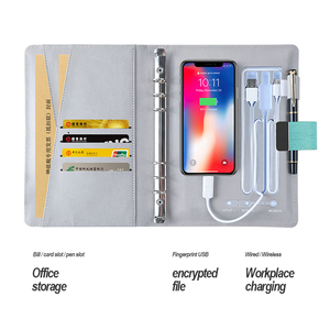 Hot Sale A5 <strong>Notebook</strong> Diary Custom Brand logo Agenda Power Bank <strong>Notepad</strong> <strong>with</strong> Fingerprint <strong>Lock</strong> and Usb Chord Charger - Product Image 6
