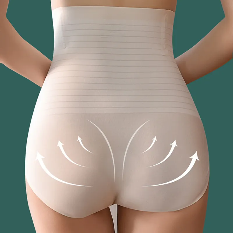 Calcinha compressora de cintura alta, levantador de bumbum, seda, diminui a barriga, emagrecimento, respirável, para mulheres