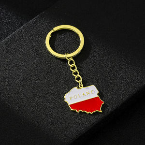 Manufacturer Enameled <strong>Poland</strong> National Flag Charm Keychain Stainless Steel 18K Gold Plated Enamel <strong>Poland</strong> Map Pendant <strong>Key</strong> Chain - Product Image 6