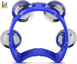 Montessori <strong>Mini</strong> Half Moon Drum Tambourine <strong>with</strong> Double Row Plastic Handle Educational Percussion Musical Instrument Accessory - Product Image 6