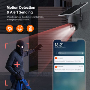 Outdoor Night Vision 2-Way Audio <strong>Camera</strong> Tuya Smart WiFi 3MP 8W Solar Panel Powered 2.5&quot; PTZ HD Battery <strong>Camera</strong> PST-SQ-WF-3MP - Product Image 6