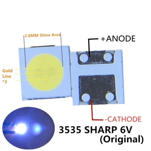 1000 adet LED arkadan aydınlatmalı LCD TV 3535 LED SMD lamba boncuk boncuk 1W 6V 3535 soğuk <span class=keywords><strong>whiteLED</strong></span> LCD TV arkaplan ışığı uygulama için keskin
