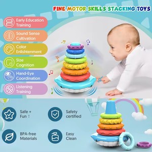 Montessori gökkuşağı balina çan banyo bebek oyuncak, erken öğrenme istifleme roly-poli yüzen oyuncaklar, doğum günü noel hediyesi çocuklar için - Product Image 6