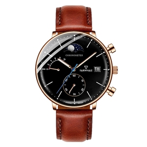 Quarzuhr für Mann Multifunktions-Mondphasen-Chronograph Auto Date Japan Movement Watch