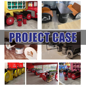 Sàn sofa yên tĩnh thanh cổ điển phong cách công nghiệp sắt ăn lẩu nhà hàng dầu trống Bàn và ghế kết hợp bán buôn - Product Image 6