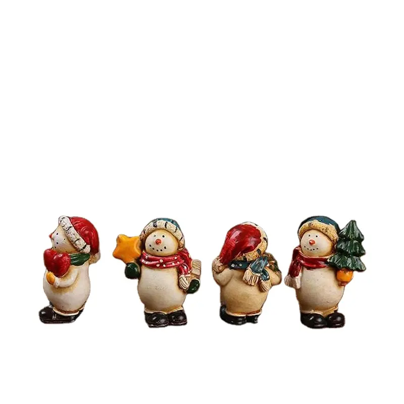 Commerci all'ingrosso della resina Mini Tavola di Natale di Natale Babbo Natale Pupazzo di Neve figurine