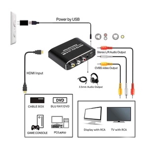 Convertidor de conversión RCA a HD MI HD a AV + USB + 3,5 conector de auriculares HDMI2AV HD a RCA Video Audio convertidor Mini adaptador - Product Image 5