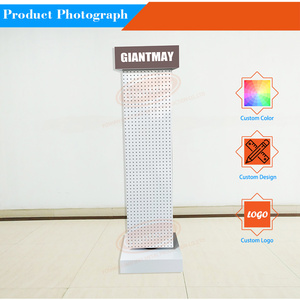 Einzelhandel geschäft 3-seitiges Peg board Metal 360 Spinning Floor Stand Hanging Rotating Turntable Display Drehgestell Regal - Product Image 4