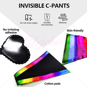 DGCHIC Low-Rise Heart Shape Silicone Underwear Reusable Adhesive <strong>C</strong>-<strong>String</strong> Panty with Rainbow <strong>Color</strong> Invisible Design - Product Image 5