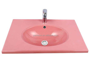 Modern tasarım dikdörtgen Oval reçine bileşik tuvalet lavabo fabrika ucuz fiyat banyo yıkama el lavabo süzgeç tezgah - Product Image 3