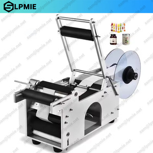 LPMIE semi-automatica macchina etichettatrice manuale per bottiglie rotonde adesivo applicatore con stampante data Batch Coding - Product Image 2