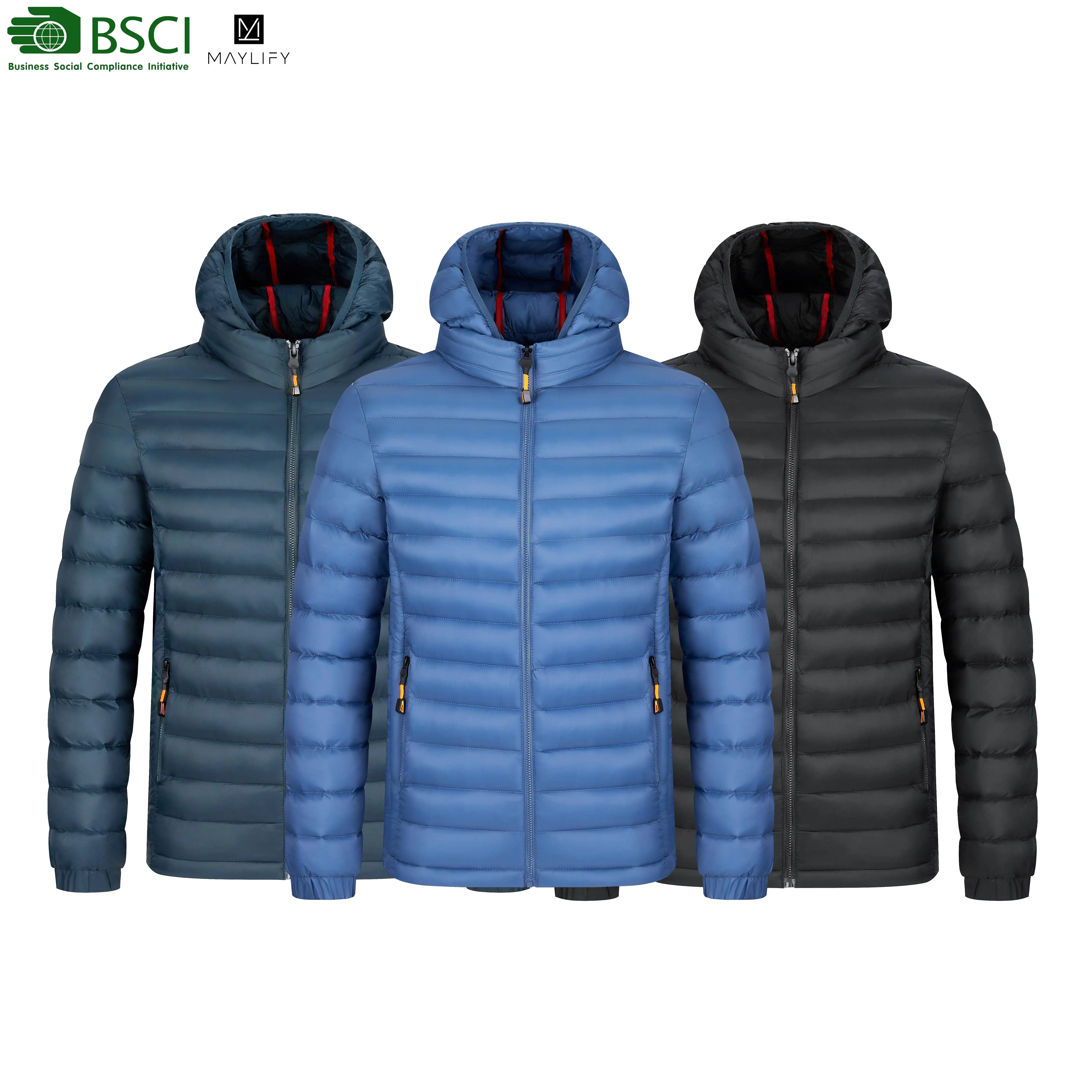 थोक बिक्री उच्च गुणवत्ता वाले पुरुषों के गर्म कस्टम लोगो शीतकालीन जैकेट बुलबुला पुफ बाहरी जूते पुरुषों के लिए
