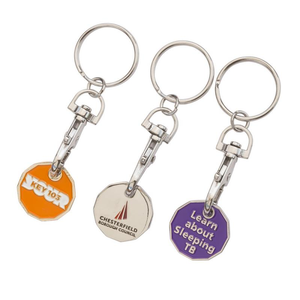 Shopping Cart Coin Keychains Stainless Steel Detachable Unlock Release <strong>Key</strong> Rings - Product Image 5