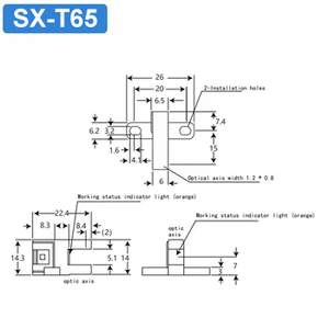 機械装置に適用される5mmの検出距離を持つ高速応答SX-T65プラグイン光電スイッチセンサー - Product Image 6