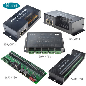 12/24/30/36 Kanäle RGB/RGBW DMX512 Decoder PWM Frequenz RJ45 DC5V 24V LED DMX Controller für Bühnen licht - Product Image 1