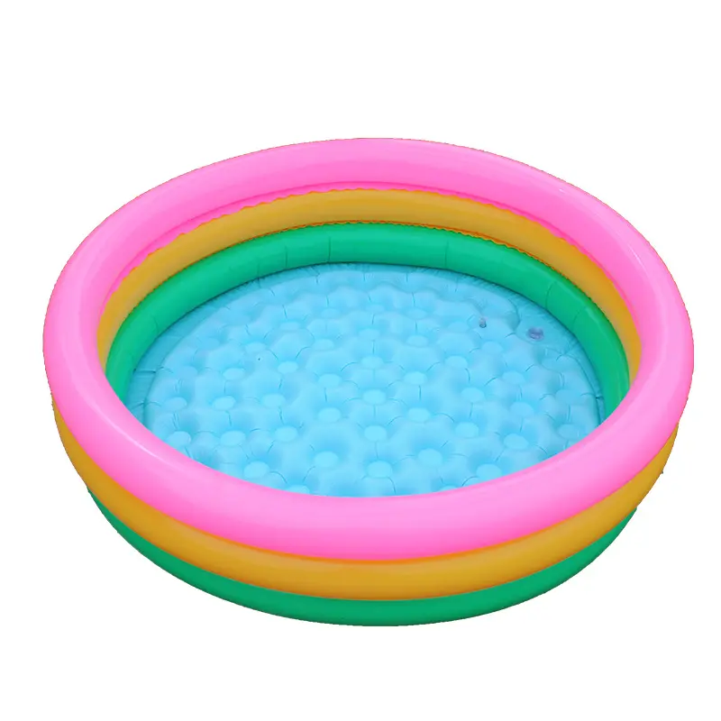 Надувной бассейн 61 см, 86 см, 120 см, 150 см, 180 см, Круглый трехцветный Радужный бассейн с тремя кольцами