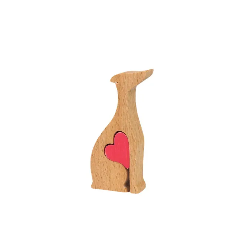 घर की सजावट के लिए थोक पपी हार्ट लकड़ी के शिल्प, लकड़ी के बक्से, दीवार के चिन्ह, प्रिय पिल्ला उत्पाद