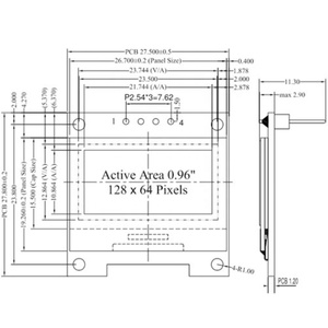 DIYmalls 0,96 "Zoll OLED-Bildschirm modul 128x64 SSD 1306 I2C IIC-Schnitts telle 3V-5V für Arduino ESP32-Karte - Product Image 5