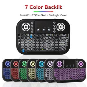 Topleo Mini teclado A8 LED Android TV Box accesorio colorido juego 2,4G RGB retroiluminado inalámbrico de mano Mini teclado - Product Image 6