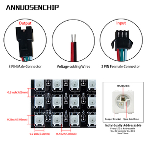 Panel de píxeles LED Flexible, banda de 8x8, 16x16, 8x32, WS2812 direccionable individualmente, módulo de matriz, DC5V, WS2812B