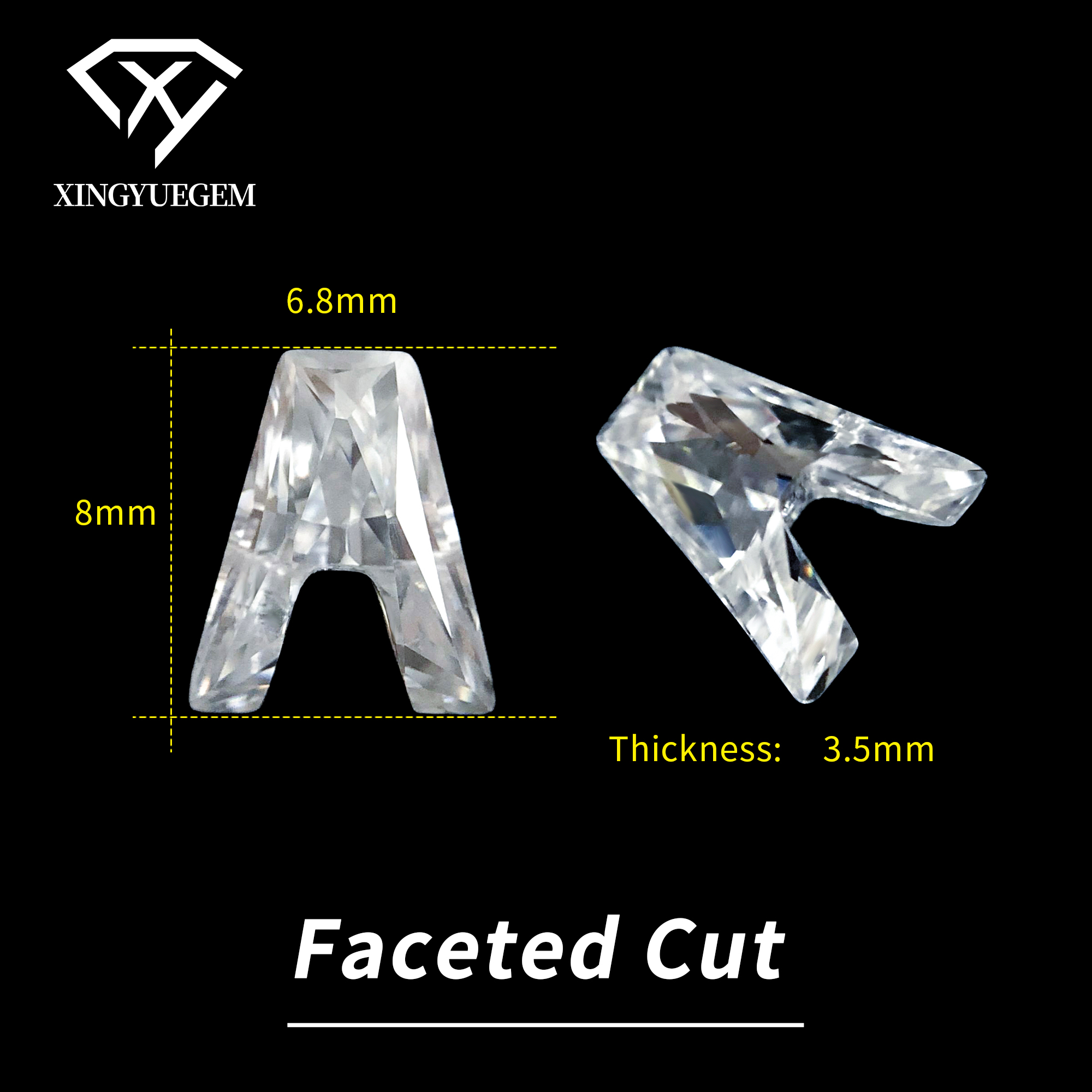 A White Faceted Cut