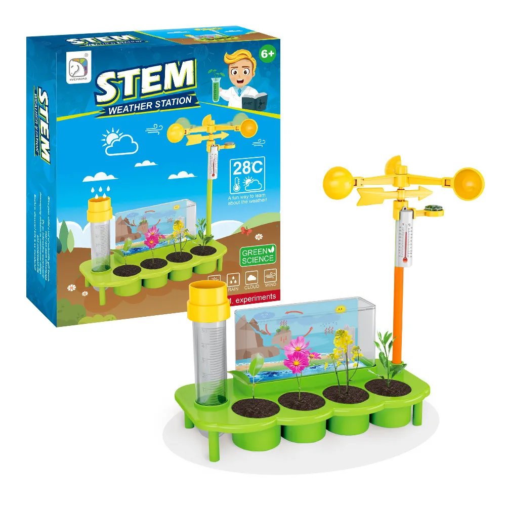 مجموعة تجميع ألعاب تعليمية فيزيائية ألعاب تعليمية للأطفال محطة طقس بيئية لنباتات وأدوات التجربة