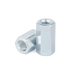 M6M8 M10 M12 M16 M20 M24 M27 M30 M36 Galvanized Hex Rod <strong>Coupling</strong> Nut Connection Thread Nut Zinc Plated Long Hexagon Nuts DIN6334 - Product Image 2