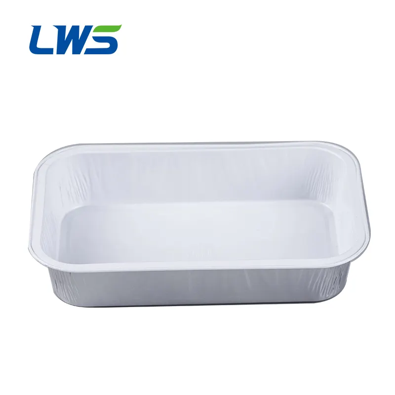 LWS-A158 Airline Casserole Aluminum Inflight Catering Foil Containers With Lid Disposable Foil Tray For Food