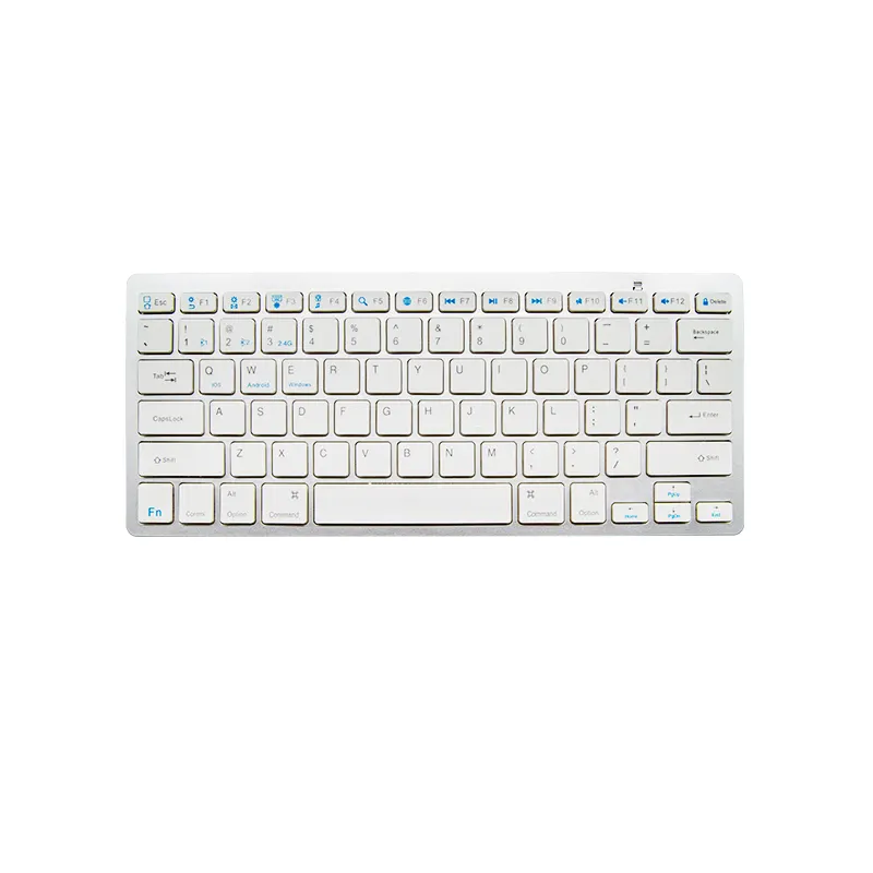 Keyboard putih nirkabel 2.4GHz kustom ramping antijatuh Bluetooth Mini Keyboard baterai Mini kantor untuk Laptop