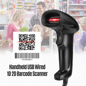 Fábrica OEM ODM Barra de escaneo automático Lector de código QR 1D 2D Escáner de código de barras con cable de mano - Product Image 1