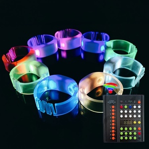 Som Ativado Rádio DMX Controle Pulseira Concerto Novidade Bateria Substituível PVC Led Pulseiras Pulseiras Para Bar Concerto