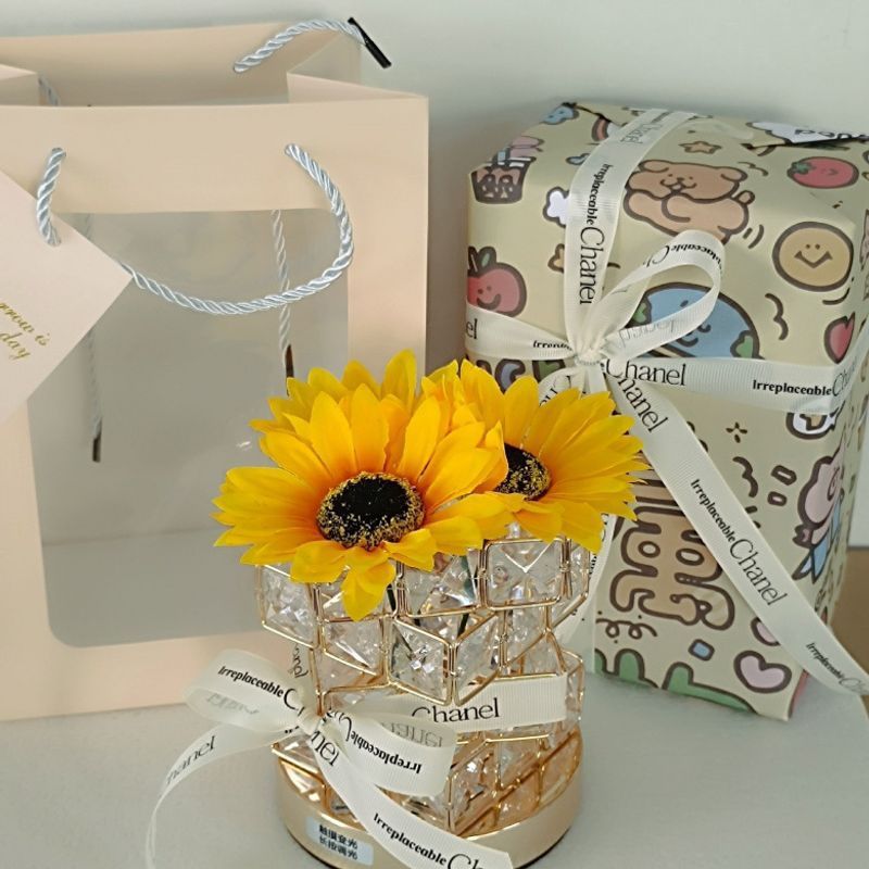 Bolsa de Regalo Girasol con Guirnalda de Luces (Papel de Regalo)