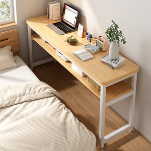 İki raflı konsol masa bilgisayar masasının yanında ahşap Modern giriş salonu dar - Product Image 1