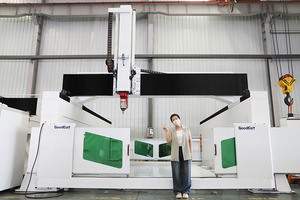 Fabricante de China Jinan, máquina enrutadora CNC de 5 ejes de gran tamaño para material de aluminio de piedra de PVC de espuma de madera con controlador de Taiwán - Product Image 4