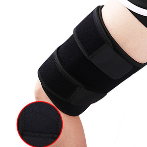 Manga de compresión de pierna superior ajustable para cuádruple y soporte de isquiotibiales Envoltura de compresión de neopreno Manga de soporte de muslo - Product Image 1