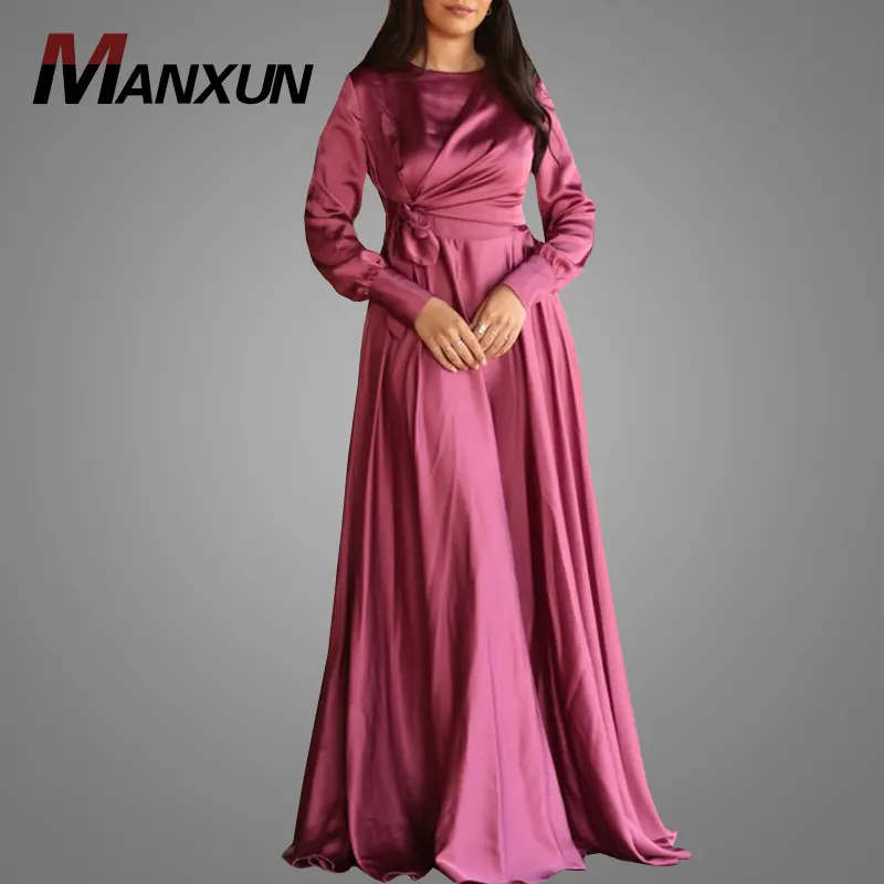 Bescheiden Slijtage Moslim Vrouwen Satijn Paraplu Abaya Lange Mouwen Jilbaya Khimar Arabisch Eid Boerka Dubai Kebaya Gebed Kleding