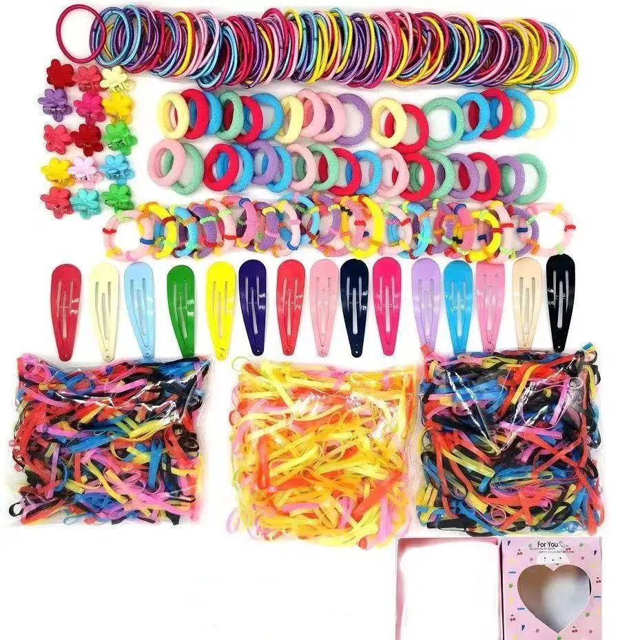 Fabriek Groothandel Rubberen Band Combinatie Set Bulk Kinderen Haaraccessoires Set Voor Meisje Cadeau