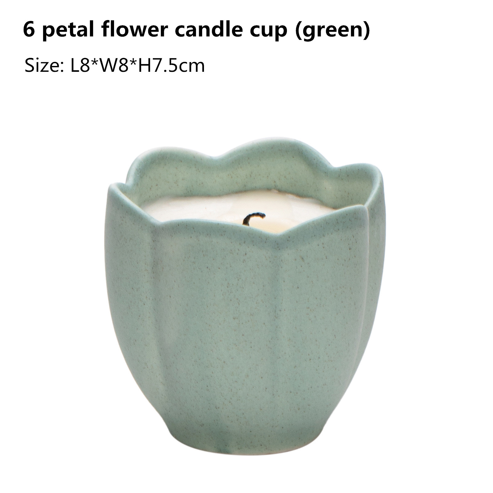 6 petal flower -green