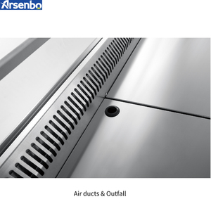 Arsenbo新しいスタイルのステンレス鋼冷却ディスプレイデリオープンチラー肉ショーケース - Product Image 6