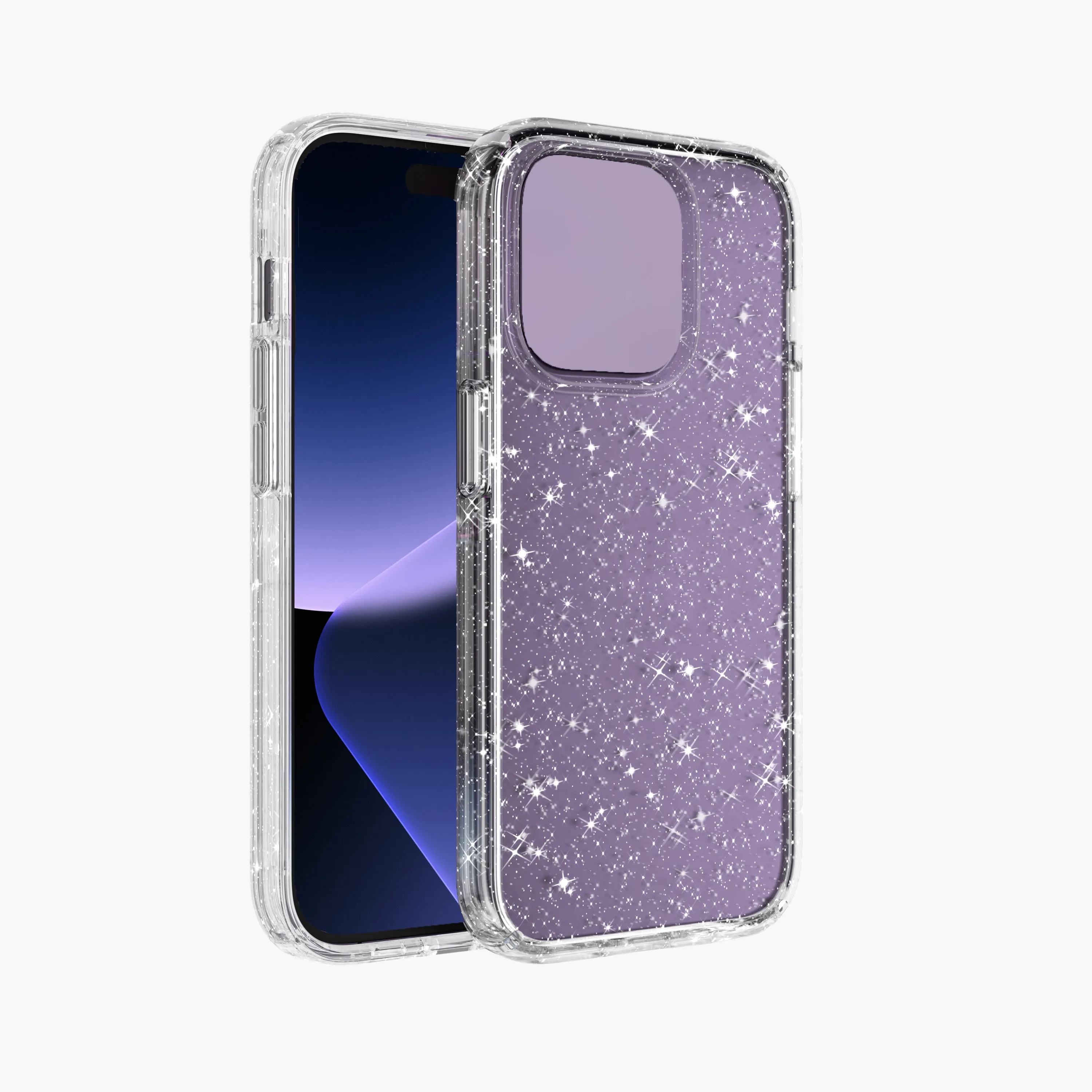 Shinny casing ponsel polikarbonat keras Glitter, casing penutup belakang iPhone 15 Pro Max tahan guncangan