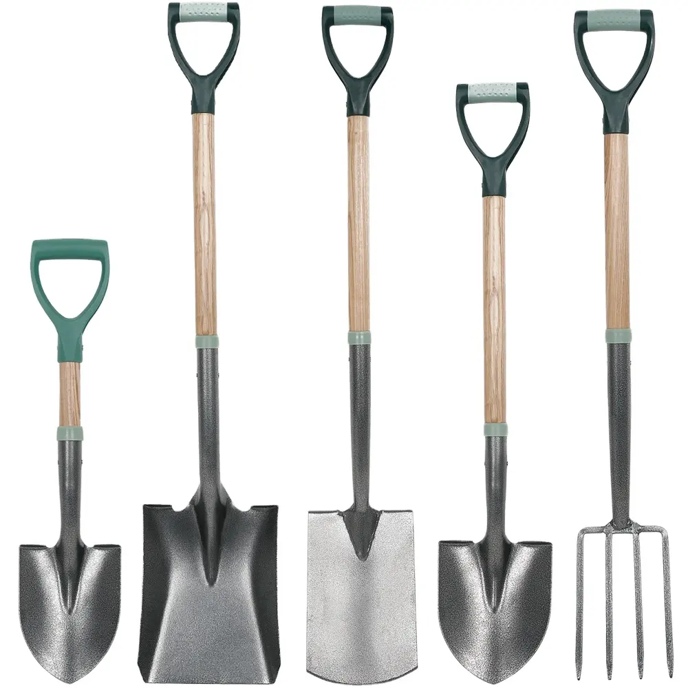 High Quality D Grip Soft Handle Hand Tool Carbon Steel Digging Tools Round Point Shovel Spade