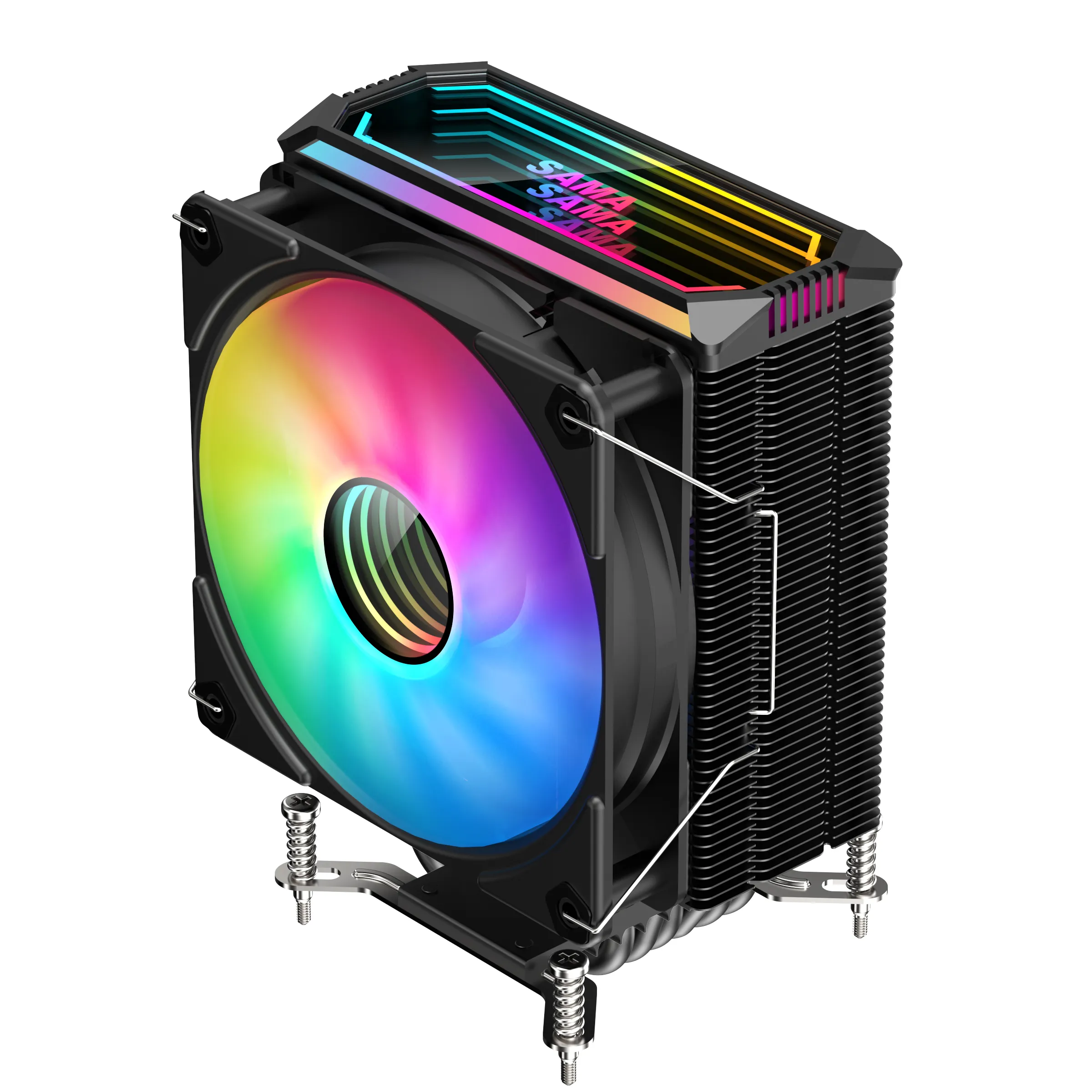 SAMA 6 Heat Pipes CPU-Kühler 4-poliger RGB-PC Leise für Intel LGA X79 X99 AM3 AM4 AM5 CPU-Lüfter H.