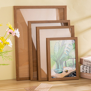 กรอบรูปไม้แข็งแบบออริจินัลกรอบรูปแบบลอยปรับแต่งโลโก้ได้สีไม้ - Product Image 2
