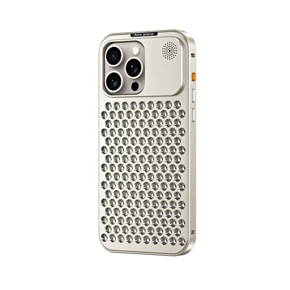 Funda de teléfono de aluminio hueco de refrigeración de Metal de lujo para iPhone 13 12 14 15 Pro Max 15Plus funda de disipación de calor sin montura de fragancia