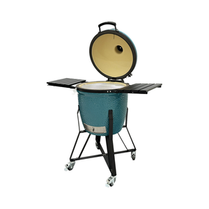 クラシック22インチ光沢ライトブルーセラミック卵形Bbq高圧キッチンスモークバーベキューストーブ裏庭料理 - Product Image 6