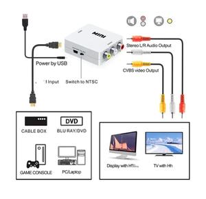 HDMI2AV Compuesto Mini HD 4K entrada a 3 RCA Audio Video AV CVBS Caja convertidora para computadora DVD a HDTV