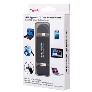 Sd卡读卡器USB C读卡器3合1 USB 2.0 TF/Mic SD智能存储卡读卡器C型OTG闪存驱动器读卡器适配器 - Product Image 1
