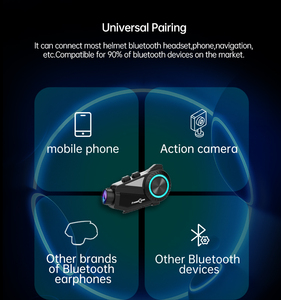 Intercomunicador inalámbrico para casco de motocicleta de 1000m, sistema de intercomunicación dúplex completo, Bluetooth, WIFI, grabadora de vídeo, intercomunicador para motocicleta - Product Image 5