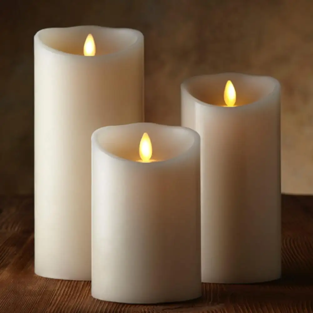 NOVO design cera real movendo wick cintilação flameless led velas